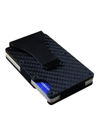 Carbon Fiber Metal Card Case Black/Grey 