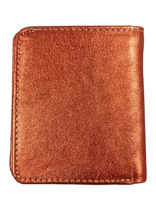 Premium 100% Genuine Sheep Leather Wallet for Women Soft Metallic Candy Orange Leather ID Card & Credit Card Slots Fashionable Ladies Wallet 