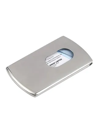 Stainless Steel Sliding Card Holder Silver 