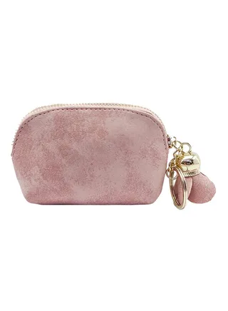 Rose Pendant Detailed Mini Wallet Pink 