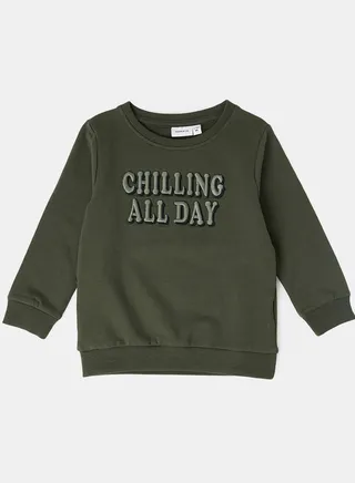 Kids Slogan Long Sleeve Sweatshirt 