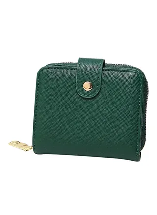 Mini Bifold Leather Wallet Green 