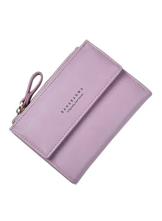 Multifunctional Leather Wallet Light Purple 