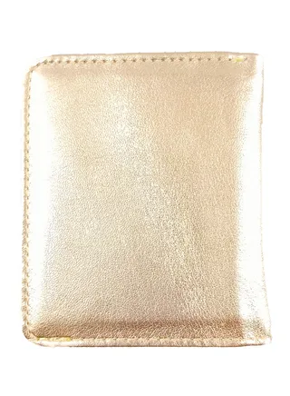 Premium 100% Genuine Sheep Leather Wallet for Women Soft Metallic Golden Leather ID Card & Credit Card Slots Fashionable Ladies Wallet 