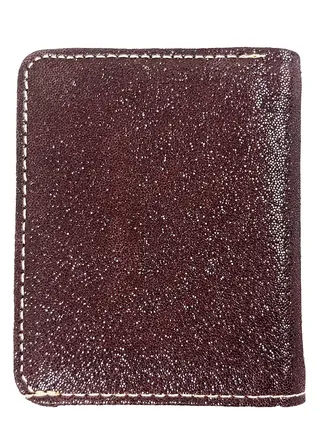 Premium 100% Genuine Sheep Leather Wallet for Women Soft Metallic Dark Brown Leather ID Card & Credit Card Slots Fashionable Ladies Wallet 