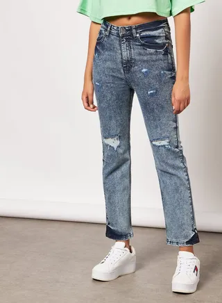 Distressed Jeans Blue 