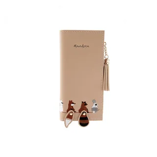 Women Leather Trifold Card Wallet multicolour 