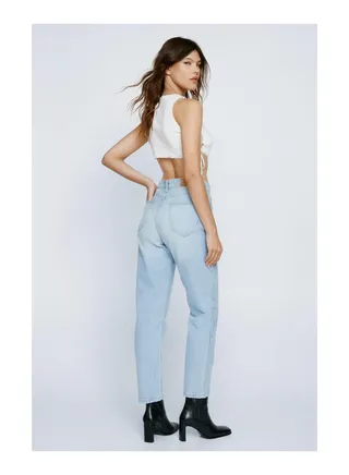 Straight Leg Denim Jeans 
