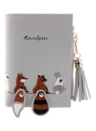 Female Card Coin Holder Wallet Grey 