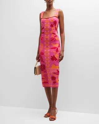 Rio Tiles Sleeveless Midi Knit Dress