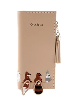 Ladies Long Design Fashion Wallet Beige 