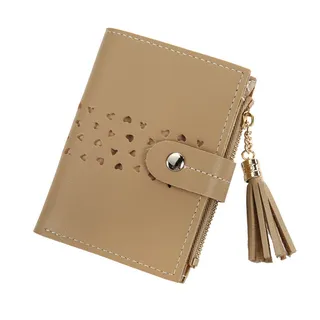 Small Zipper Around Wallet with Tassel multicolour 