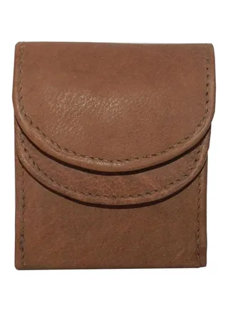 Leather Trifold Wallet Light Brown 