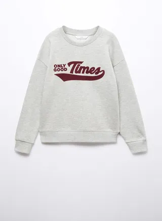 Kids Text Print Crew Neck Sweatshirt 