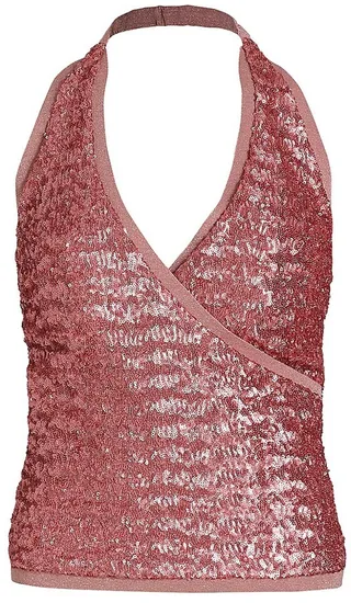 Li Metallic Halter Top