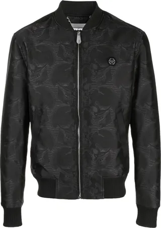 Graphic-Print Acetate Bomber Jacket