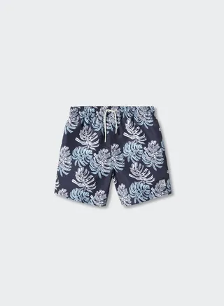 Kids Leaf Print Swim Shorts 