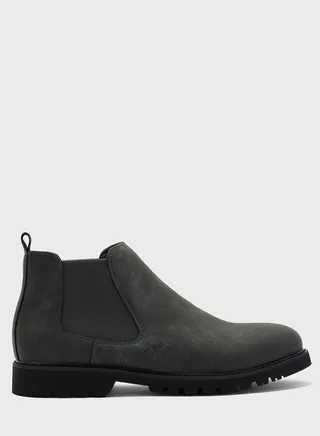 Faux Suede Chelsea Boots