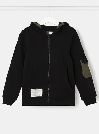 Kids Color Block Zip Through Hoodie 