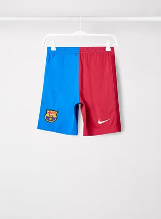 Older Kids' F.C. Barcelona 21/22 Stadium Home/Away Football Shorts Maroon/Blue 