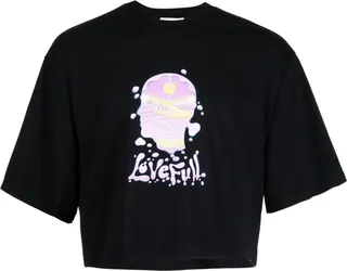 graphic-print round-neck T-shirt