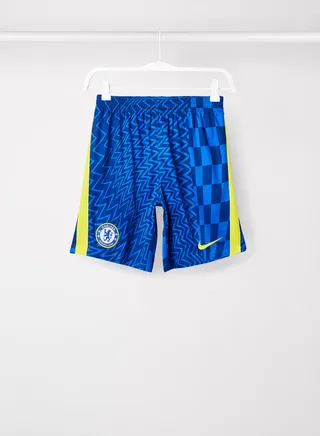 Older Kids' Chelsea F.C. 21/22 Stadium Home Football Shorts Blue 