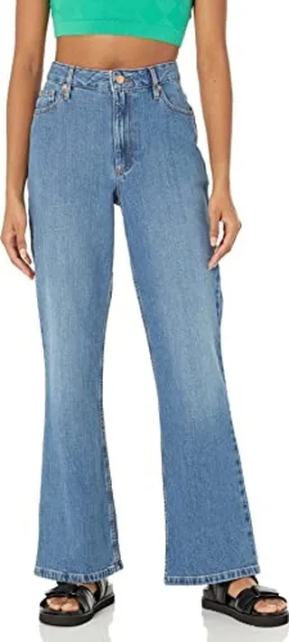 The Drop Women's Medium Indigo Cooper Mid Rise Boot Cut