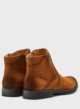 Faux Suede Chelsea Boots 