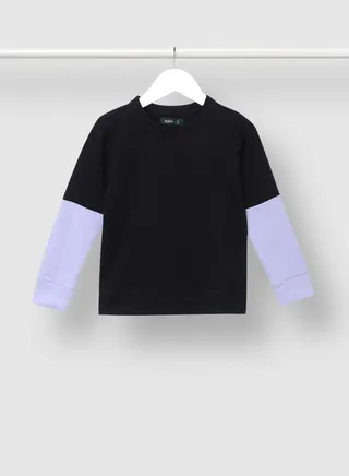 Trendy Boys Colourblock Casual Sweatshirt Black 
