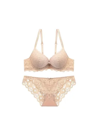 Comfy Solid Color Lace Bra And Panty. 