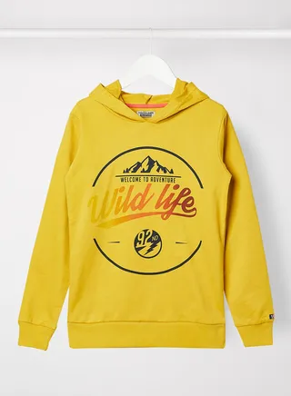 Kids/Teen Slogan Hoodie Yellow 