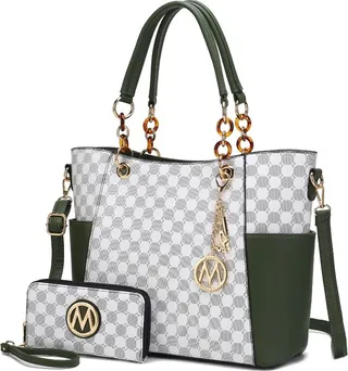Merlina 2 PCS Women Tote Handbag with Wallet