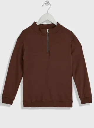 Boys Solid Half Zip sweater 