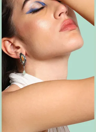 Gold Plated Party Designer Stone Drop Earring For Women