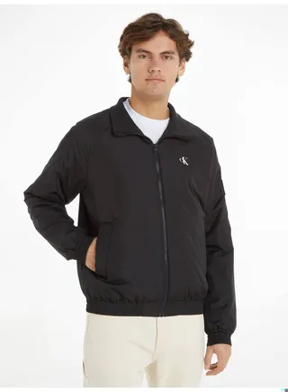 Men's Recycled Polyester Bomber Jacket, Black 
