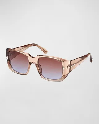 Gradient Square Transparent Acetate Sunglasses