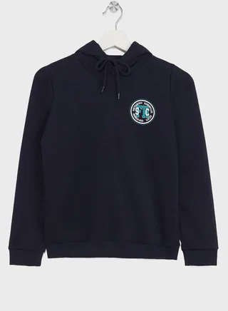 Boys Front And Back Printed Pocket Hoodie 