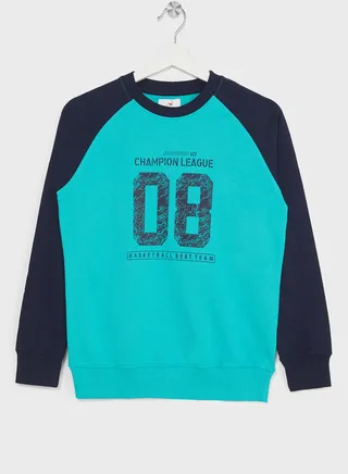 Boys Colorblock Baseball Sweashirt 
