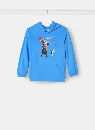 Toddler Boys Sweat Shirt With Front Pocket Light Blue 