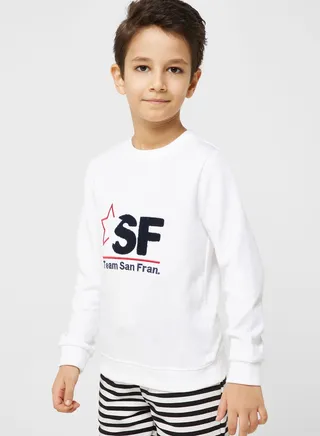 Chenille Embroidered Sweatshirt For Boys 
