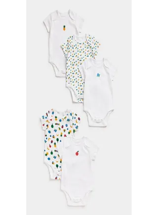 Fruit Short Sleeved Bodysuits 5 Pack 