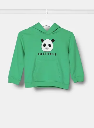 Eco Friendly Print Hoodie Forest Green 