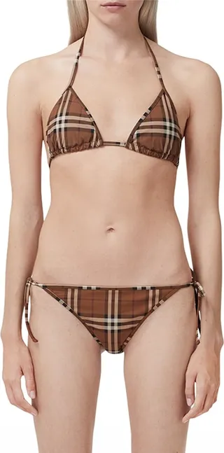 Cobb Check Triangle Two-Piece Bikini Set