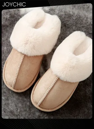 Womens Winter Flat Bedroom Slippers Memory Foam Slippers Fluffy Slippers Warm Soft House Slippers for Women Non-Slip Indoor Outdoor Khaki 