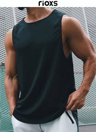 Men's Tank Tops Vest Workout Dry Fit Sleeveless Gym Muscle Shirt 