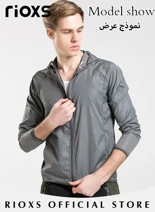Men's Upf 50+ UV Sun Protection Ice Silk Clothing Long Sleeve Breathable Coats Lightweight Hoodie Zip Up Outdoor Jacket 