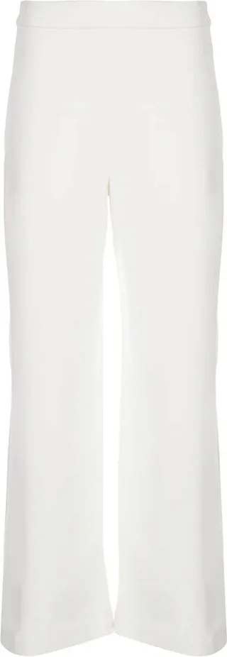 Pull On Cropped Straight Trousers