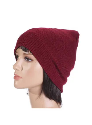 Knitted Cold Pullover Hat Red 