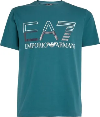 Ea7 Emporio Armani Two-Tone Logo T-Shirt