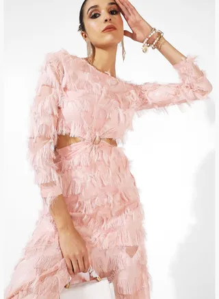 Solid Crew Neck Long Sleeve Top and Dress Set